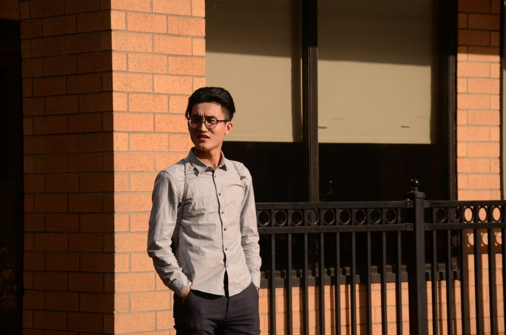 A marketing intern looking at a distance